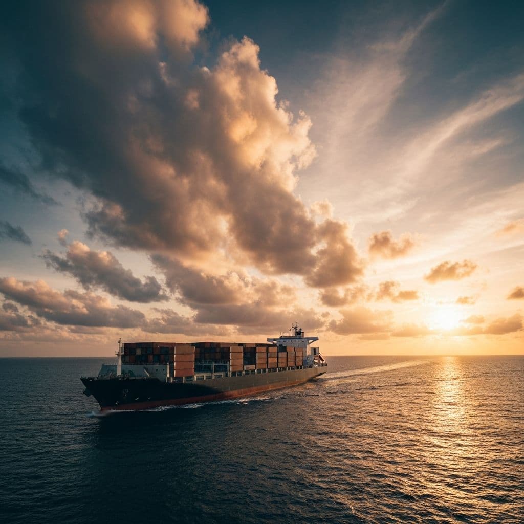 Marine vessel on the ocean